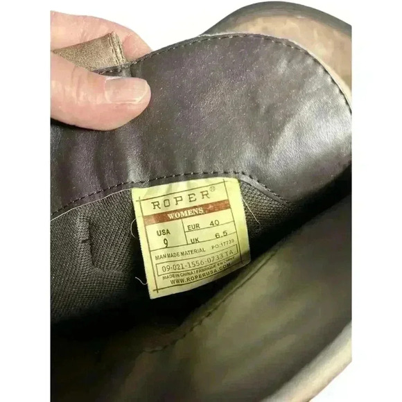 Roper Western Boots Women's 9 Scroll Tan Antiqued 09-021-1556-0733 TA Cowgirl - Picture 6 of 8